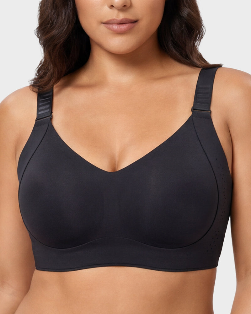 V-Neck Wireless Minimizer Bra with Adjustable Clasp - FirmaSmooth