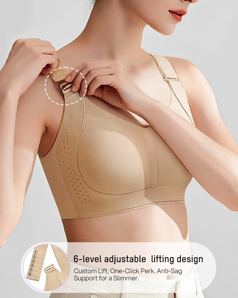 V-Neck Wireless Minimizer Bra with Adjustable Clasp - FirmaSmooth