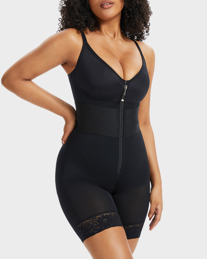 Power Mesh Deep-V Shapewear Bodysuit - FirmaSculpt