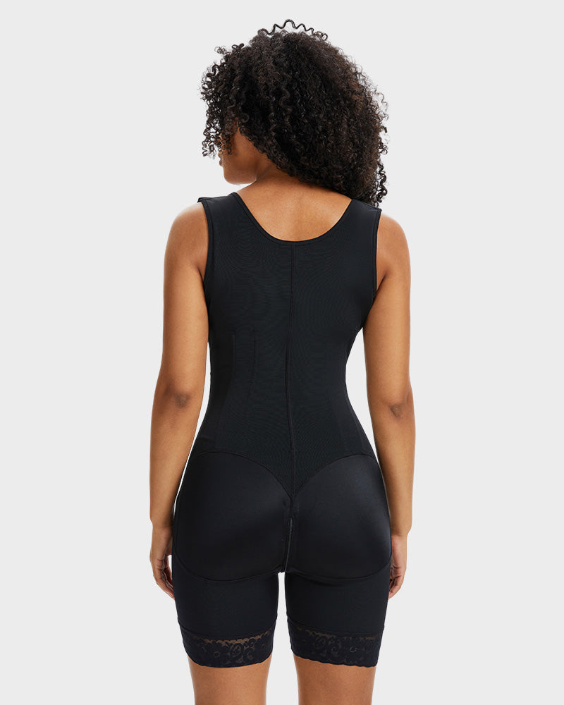 Power Mesh Open-Bust Full Body Shaper - FirmaSculpt