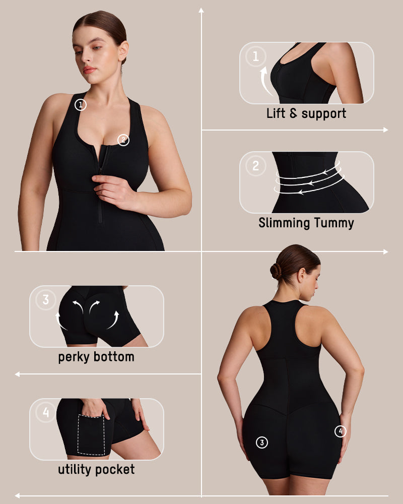 Sauna Sculpting Workout Romper - FirmaActive