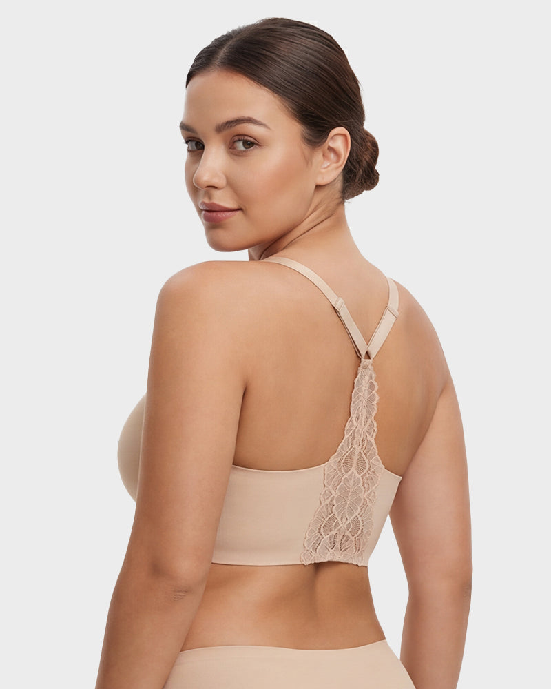 Seamless Backless Lace Bralette - FirmaLace