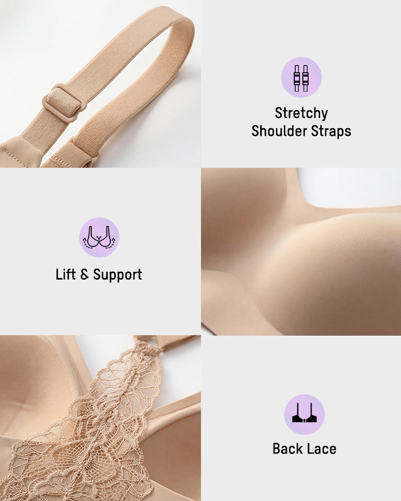 Seamless Backless Lace Bralette - FirmaLace