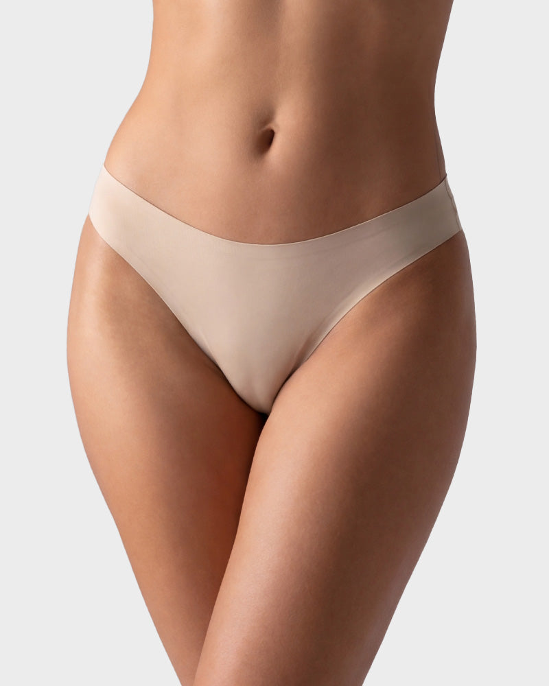 Seamless Ice Silk No-Show Thong Underwear 5-Pack - FirmaSmooth