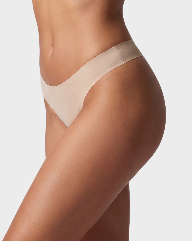 Seamless Ice Silk No-Show Thong Underwear 5-Pack - FirmaSmooth