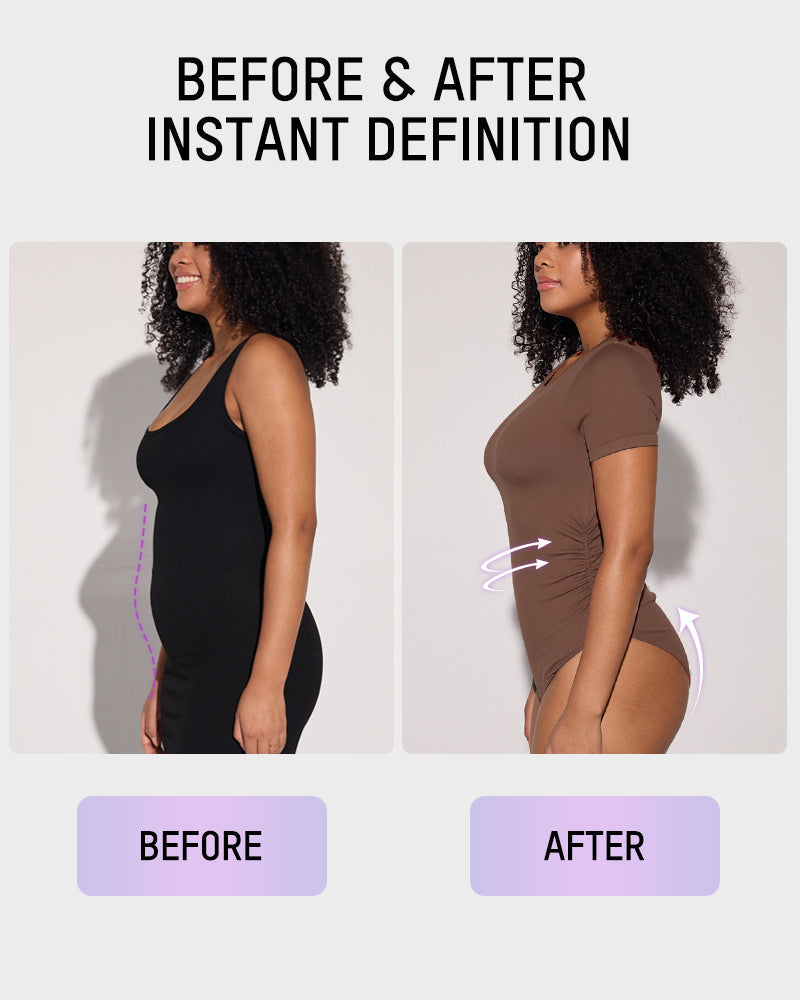 Seamless Short Sleeve Shaping Bodysuit - FirmaSmooth