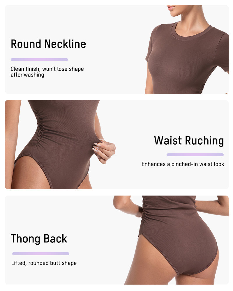 Seamless Short Sleeve Shaping Bodysuit - FirmaSmooth