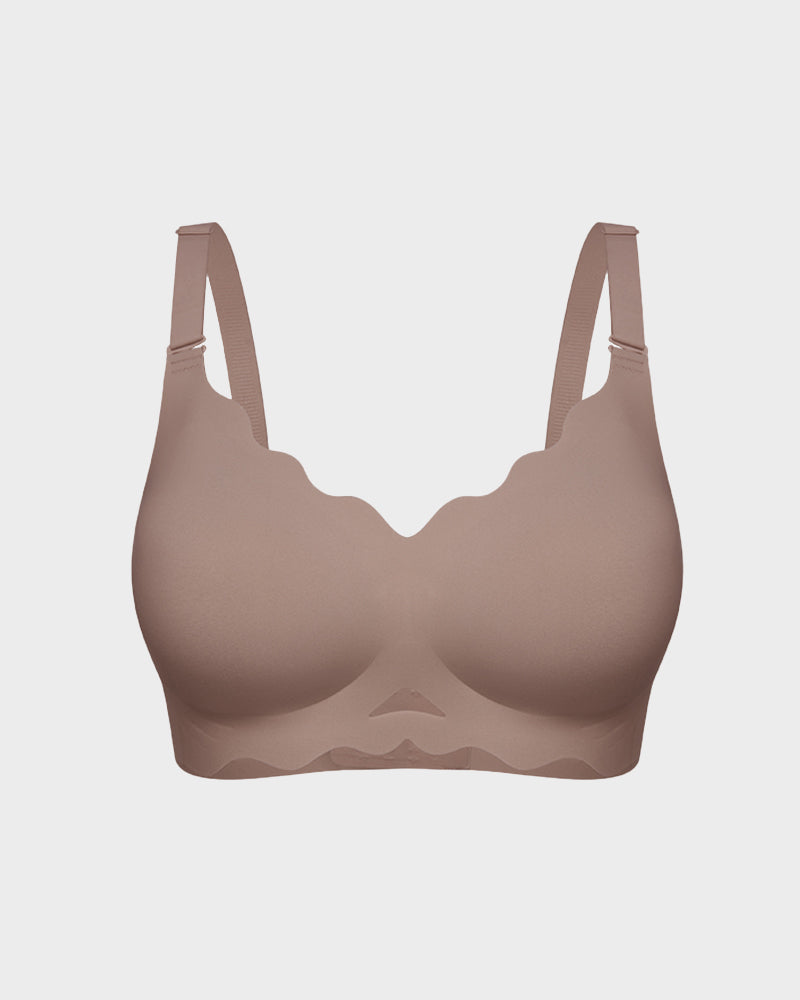Seamless Wireless Jelly Bra with Scalloped Edges - FirmaSoft