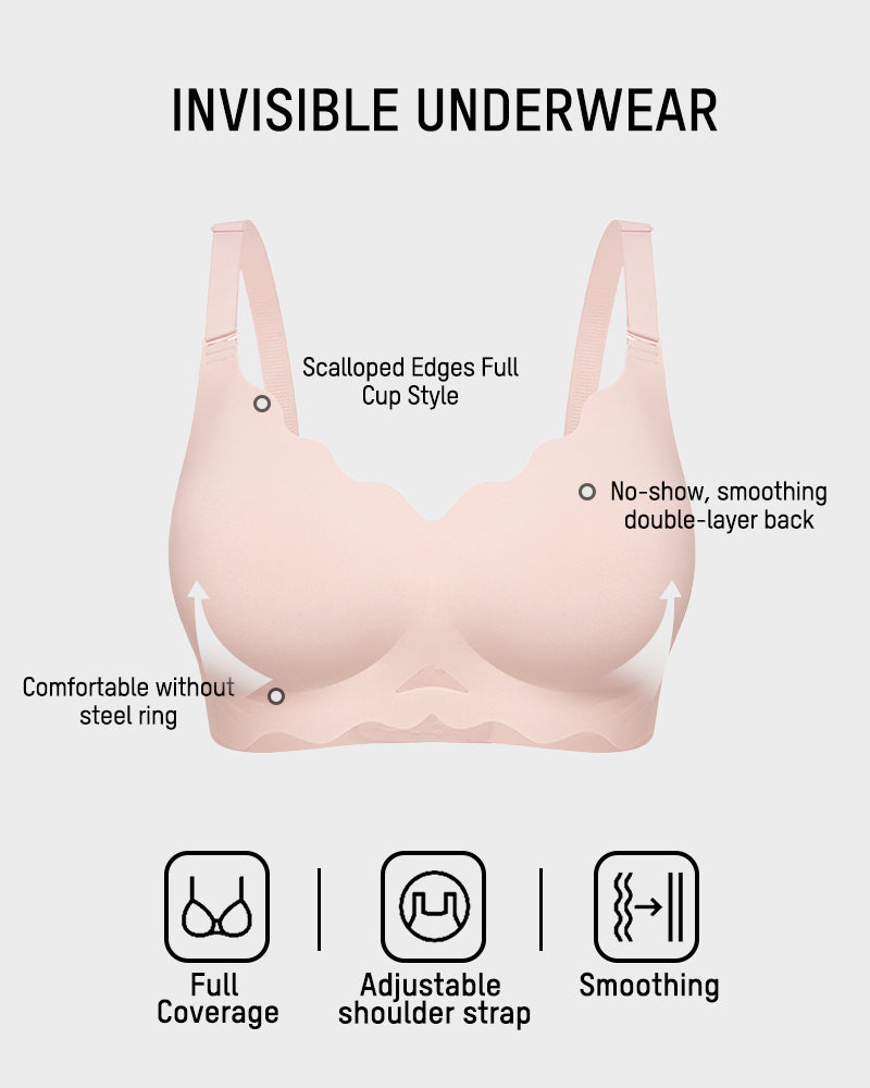 Seamless Wireless Jelly Bra with Scalloped Edges - FirmaSoft