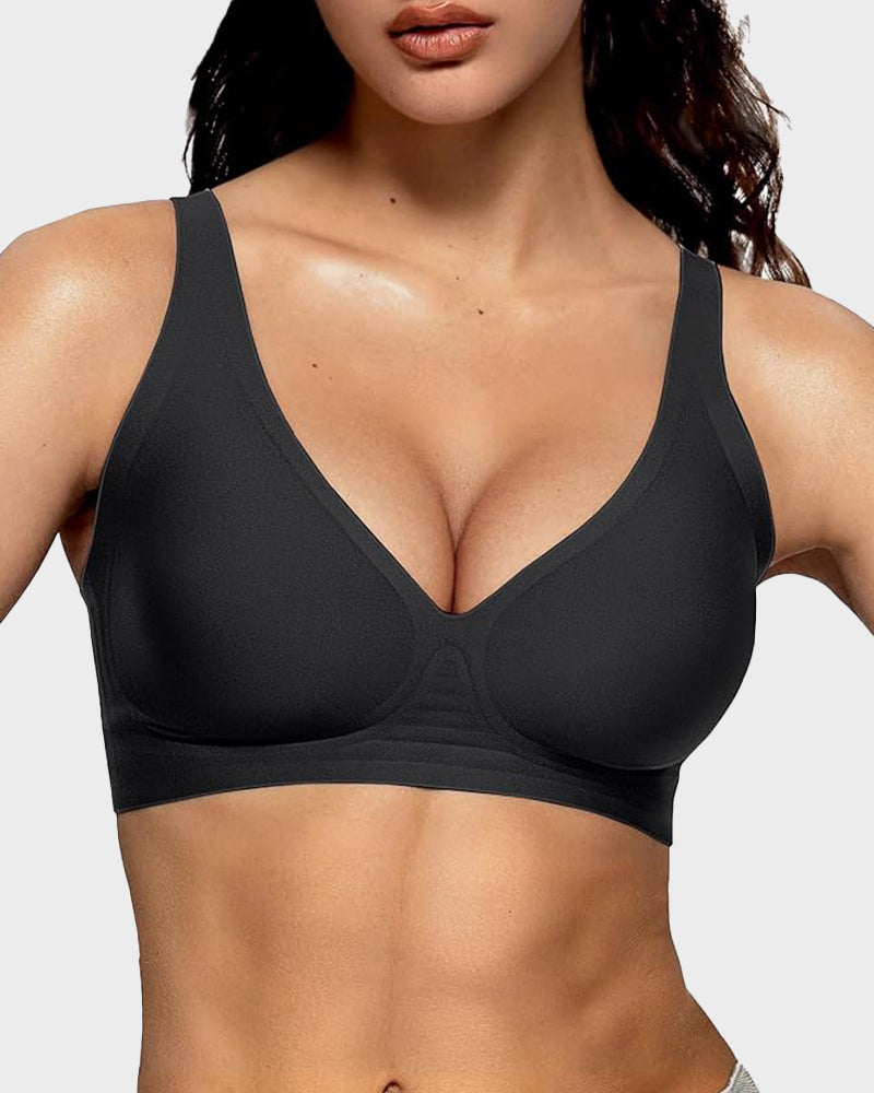 Seamless Deep-V Wireless Push-Up Bra - FirmaLift