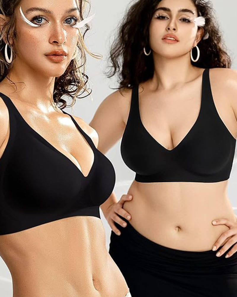 Seamless Deep-V Wireless Push-Up Bra - FirmaLift