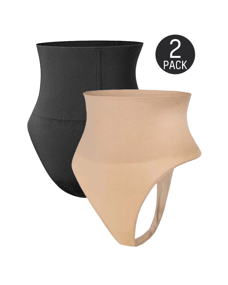 Seamless High-Waisted Shaper Thong Panty - FirmaSmooth