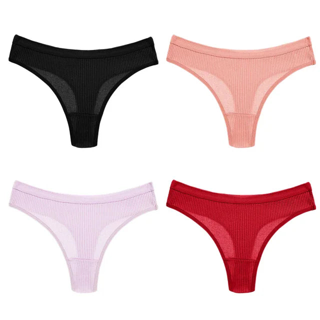 StripeAir™ 4PCS Soft Cotton G‑String Set
