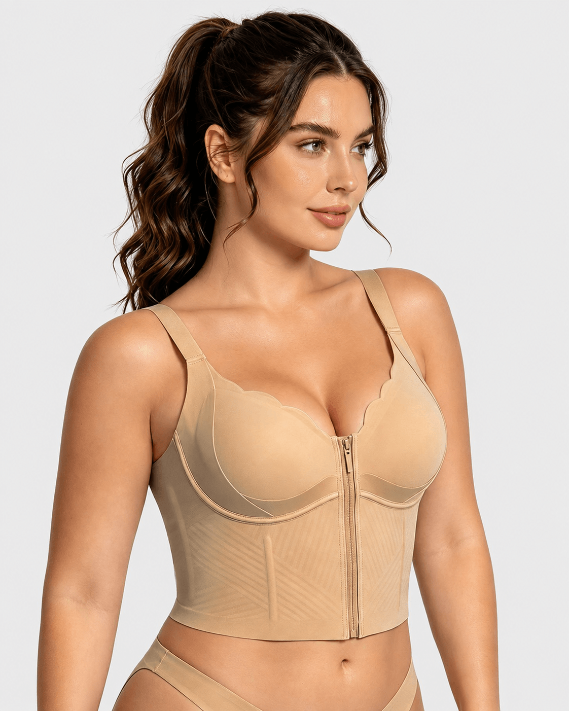 Zip-Front Longline Shaping Bra for Fuller Busts - FirmaSmooth