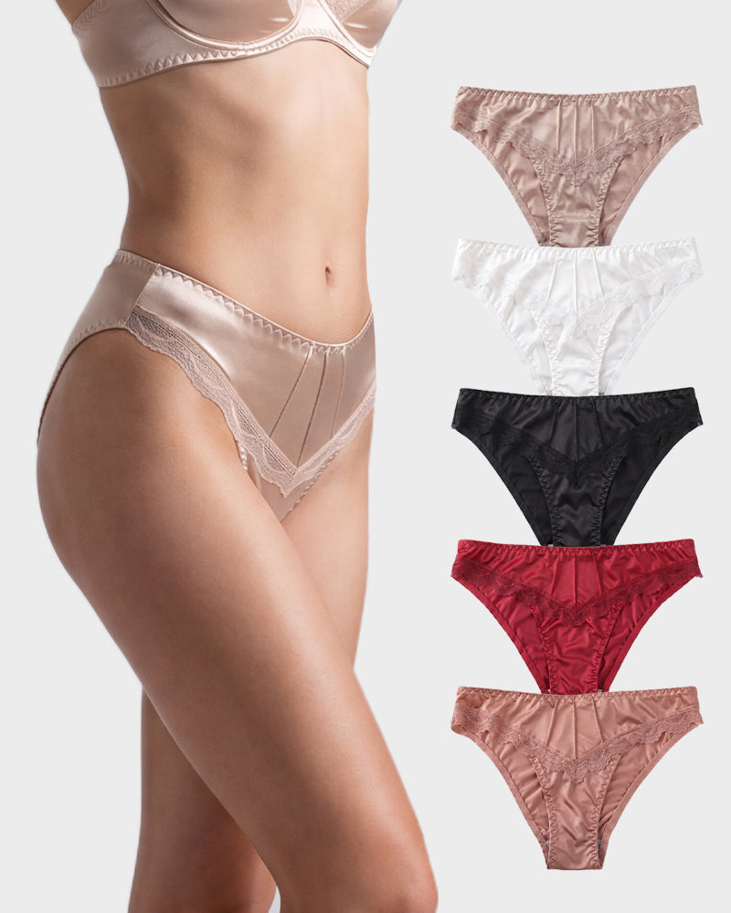 Silky Lace Seamless Bikini Underwear 5-Pack - FirmaLace