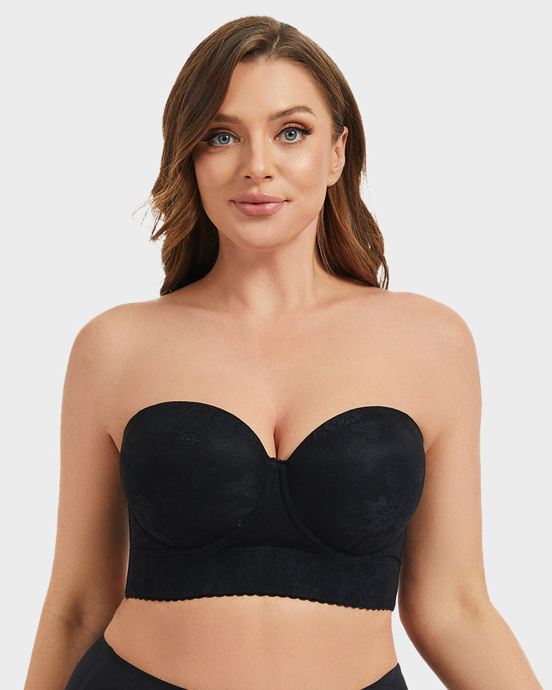 Longline Lace Strapless Underwire Bra - FirmaHold