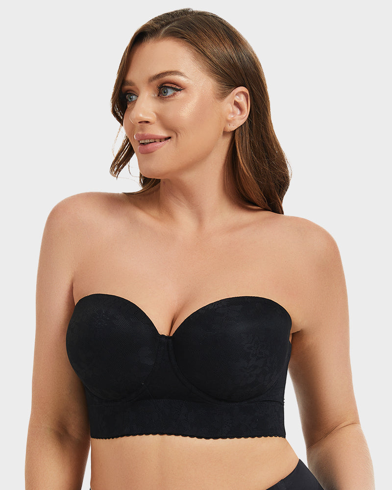 Longline Lace Strapless Underwire Bra - FirmaHold