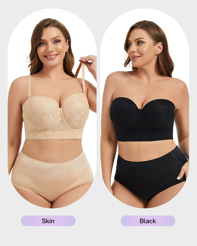 Longline Lace Strapless Underwire Bra - FirmaHold