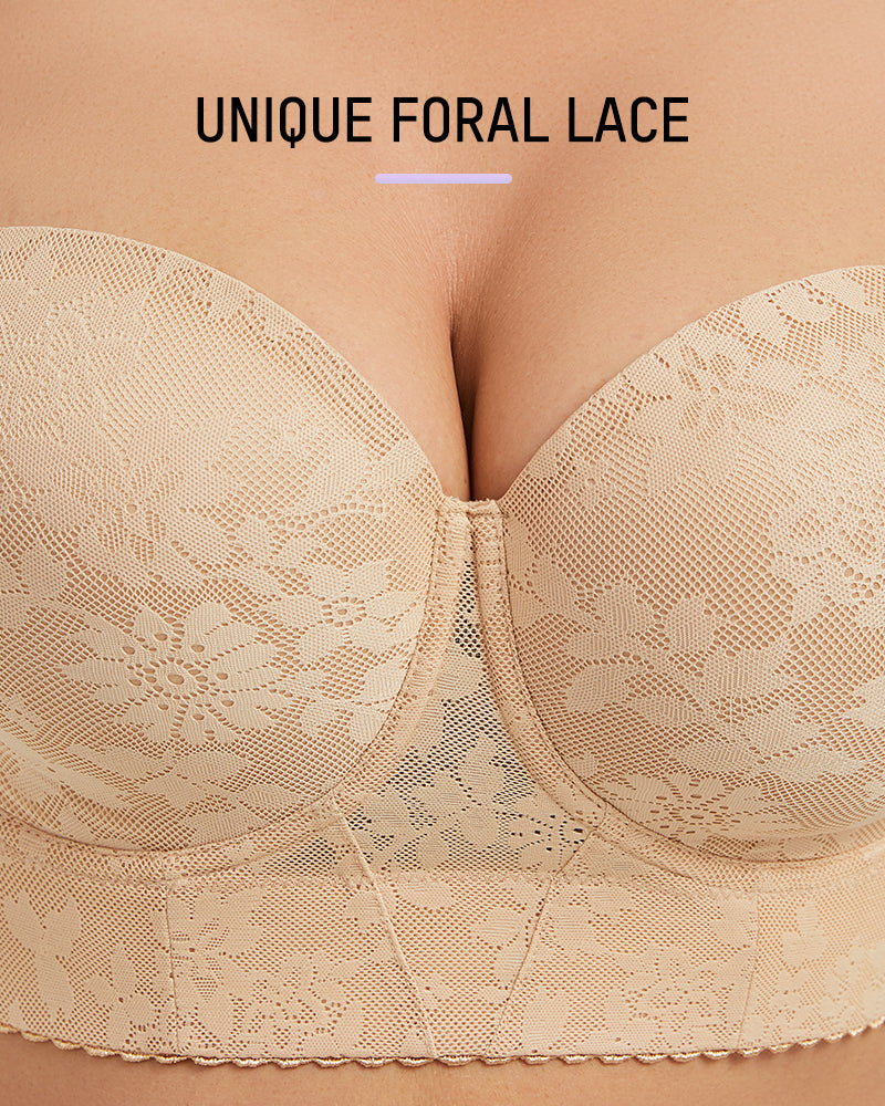 Longline Lace Strapless Underwire Bra - FirmaHold