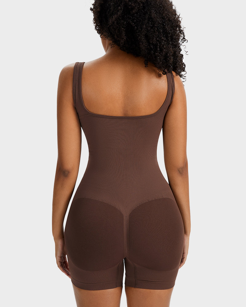 Snap-Button Shaping Shorts Bodysuit - FirmaSculpt
