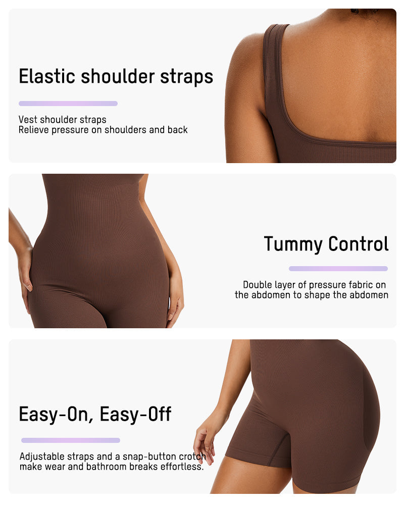 Snap-Button Shaping Shorts Bodysuit - FirmaSculpt