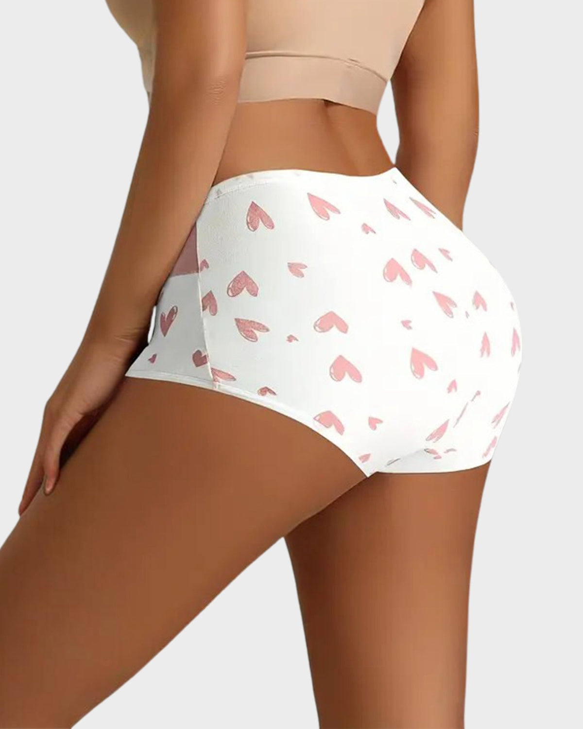 Soft Cotton Heart Print High-Waist Knickers 6-Pack - FirmaSoft