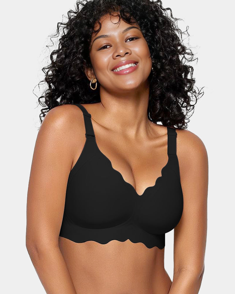 Full Coverage Wireless Jelly Bra with Scalloped Edges - FirmaSoft