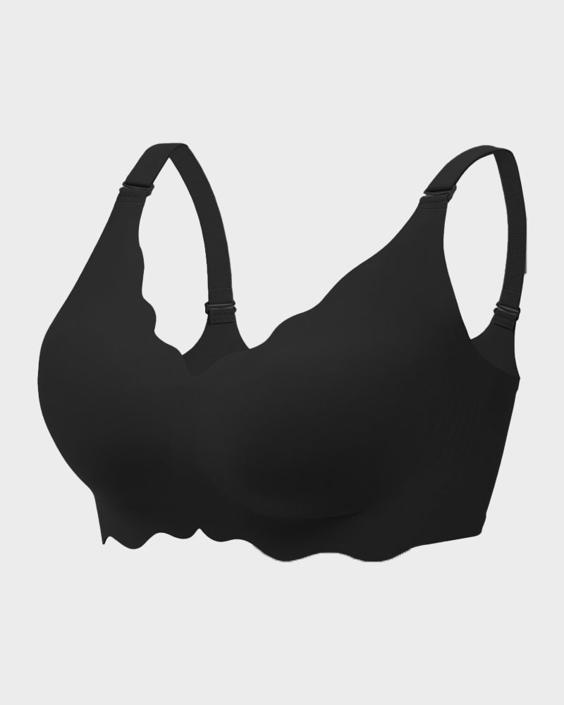Full Coverage Wireless Jelly Bra with Scalloped Edges - FirmaSoft