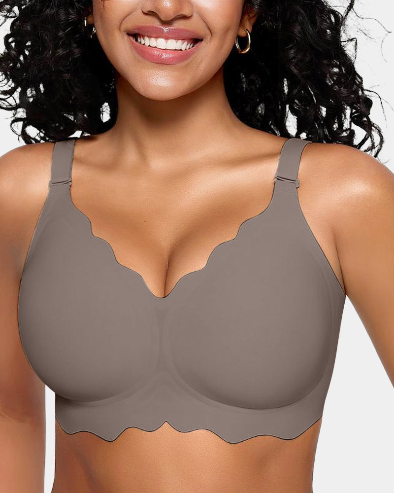 Full Coverage Wireless Jelly Bra with Scalloped Edges - FirmaSoft