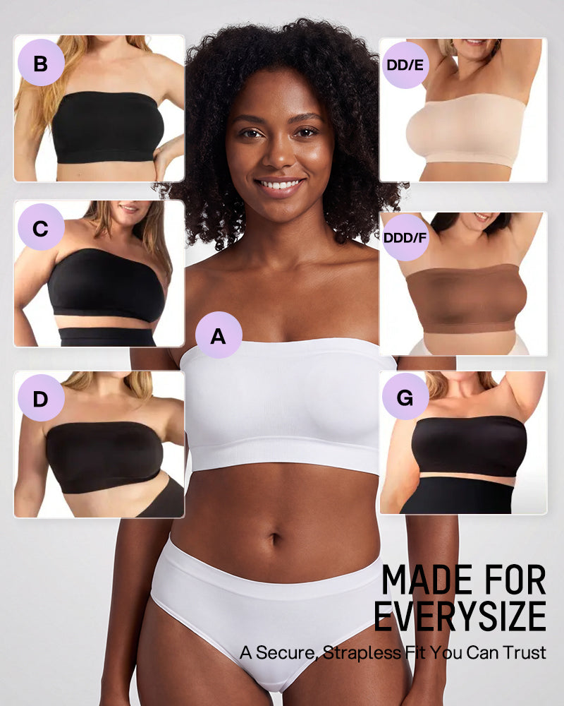 Stay-Put Wireless Seamless Bandeau Bra - FirmStay