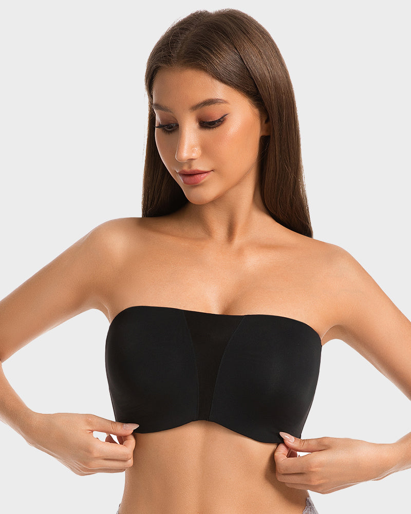Anti-Slip Full Coverage Strapless Bandeau Bra - FirmaHold