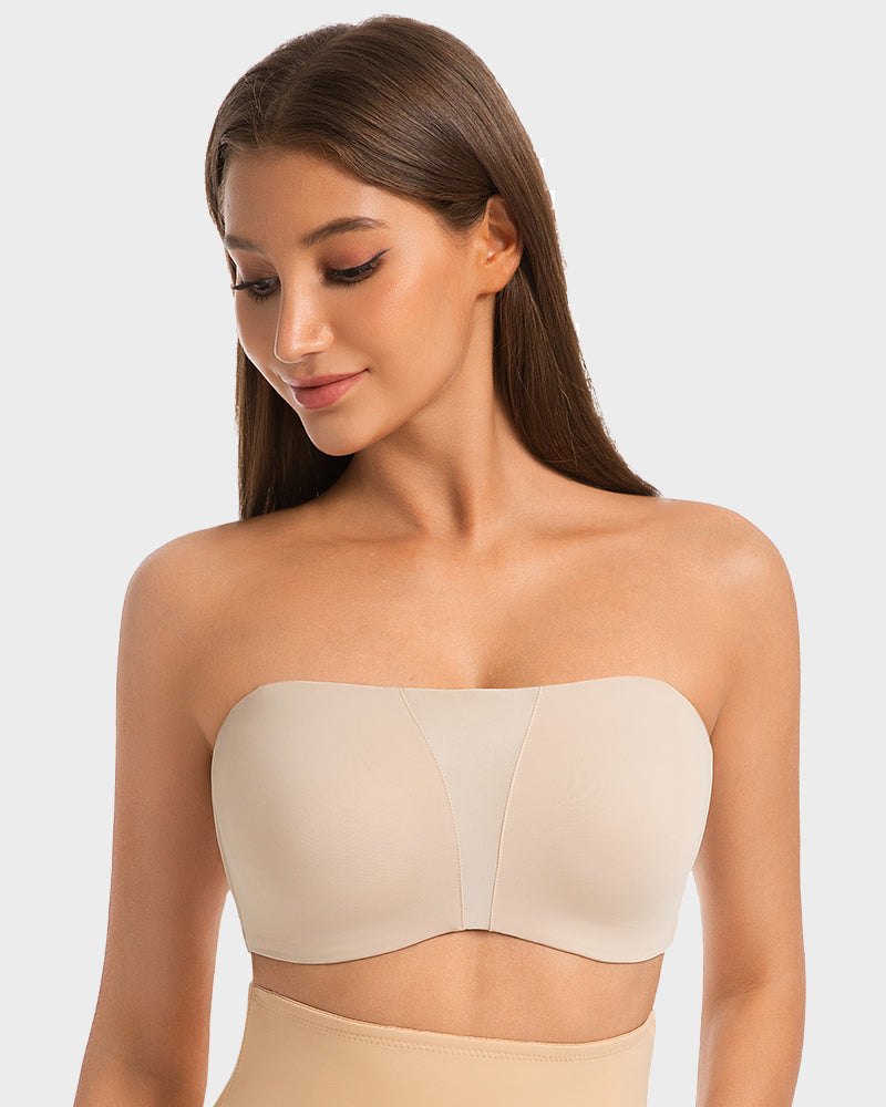 Anti-Slip Full Coverage Strapless Bandeau Bra - FirmaHold