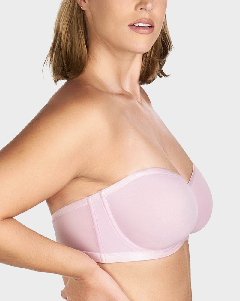 Strapless Mesh Underwire Balconette Bra - FirmaBreeze