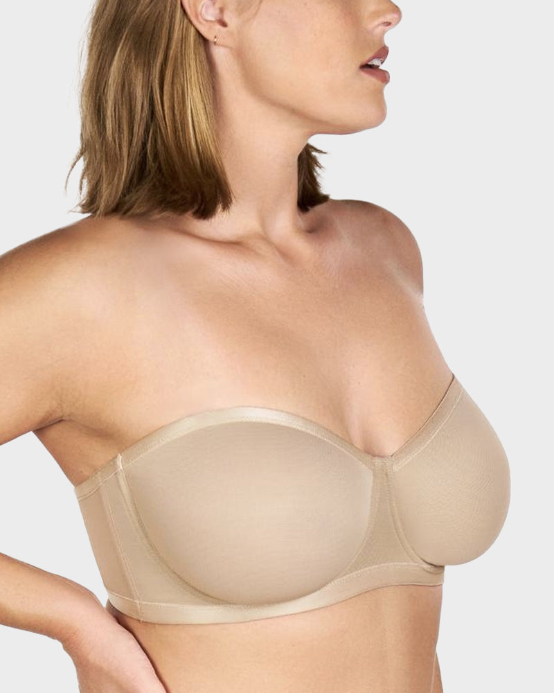 Strapless Mesh Underwire Balconette Bra - FirmaBreeze