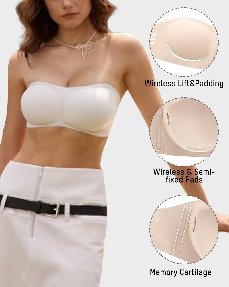 Strapless Wireless Padded Bandeau Bra - FirmaHold