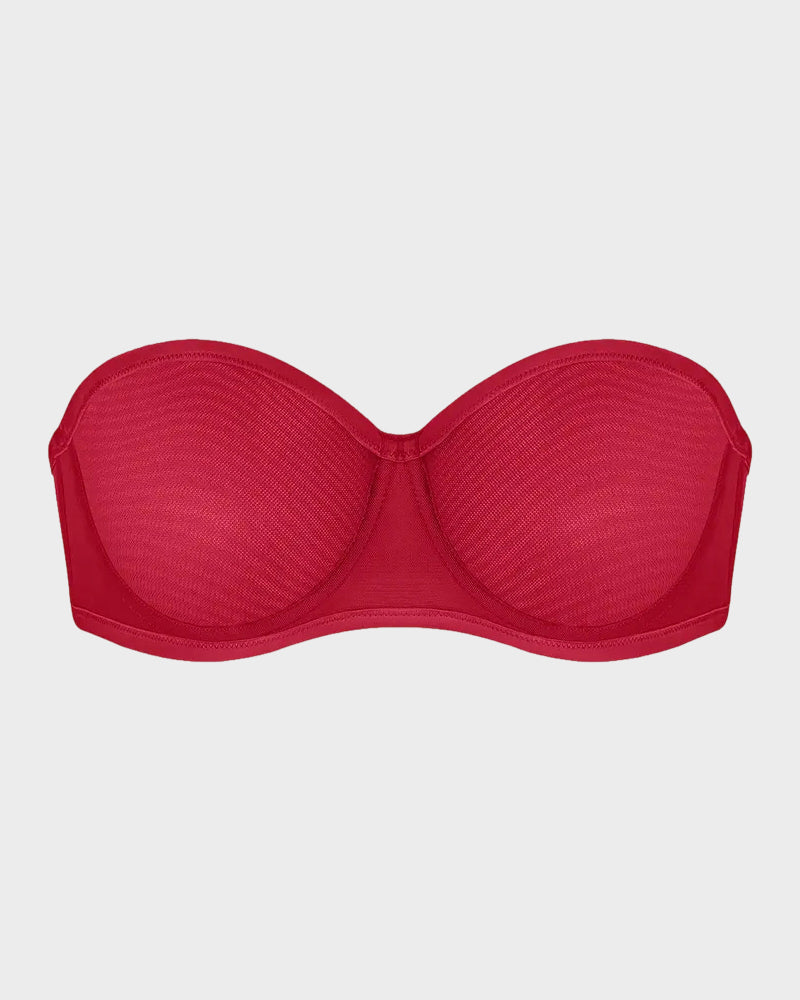 Strapless Mesh Underwire Balconette Bra - FirmaBreeze