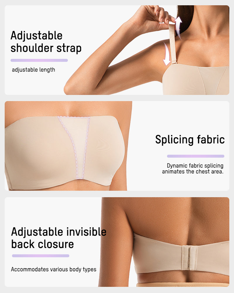 Anti-Slip Full Coverage Strapless Bandeau Bra - FirmaHold