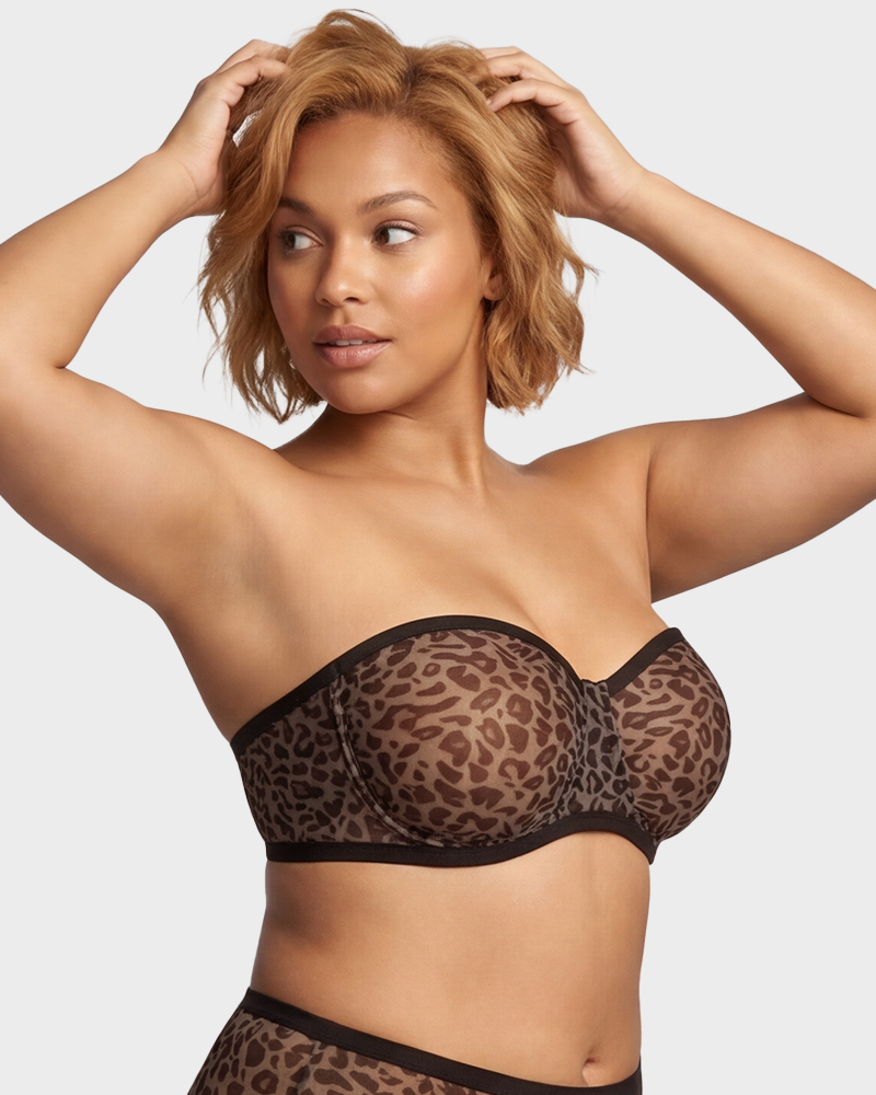 Strapless Mesh Underwire Balconette Bra - FirmaBreeze