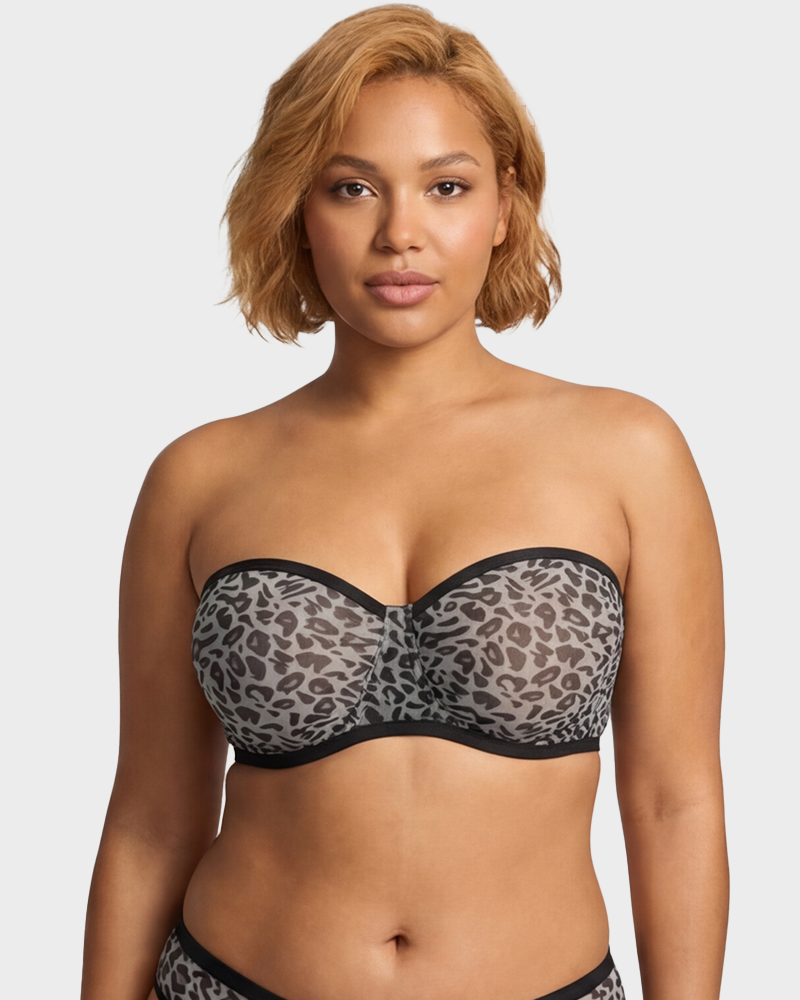 Strapless Mesh Underwire Balconette Bra - FirmaBreeze