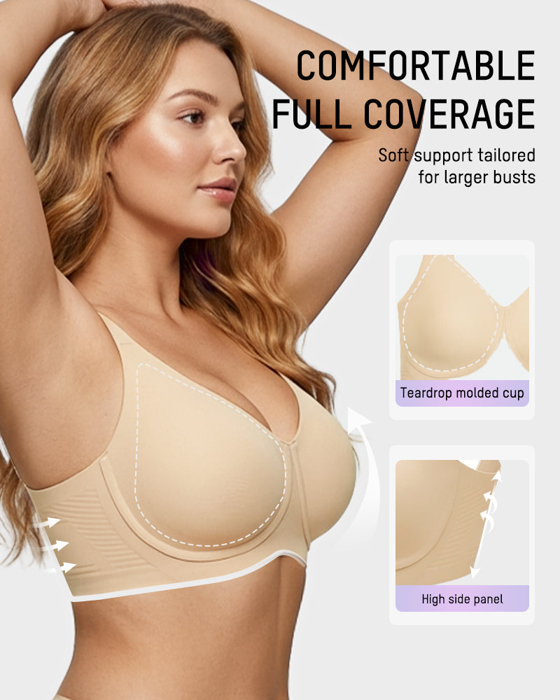Teardrop Wireless Minimizer Bra with Full Coverage - FirmaSmooth