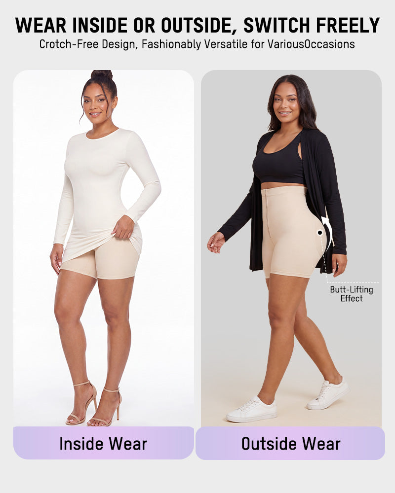 High-Waist Tummy Control Shapewear Shorts - FirmaControl