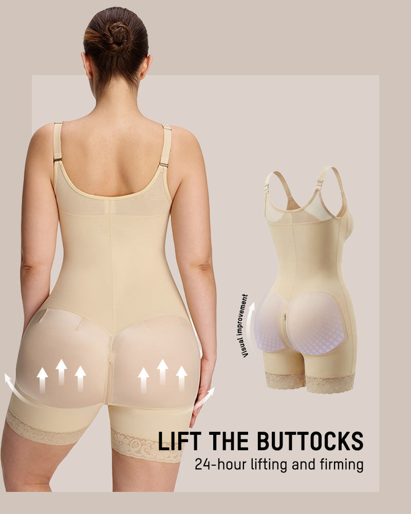 Colombian Tummy Control Butt-Lifting Shaper with Zipper Crotch - FirmaSculpt