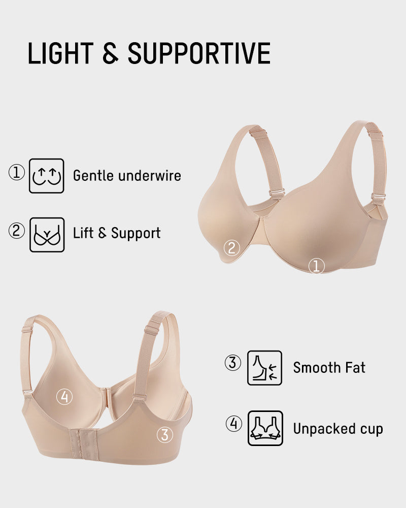 Adjustable Underwire Deep V-Neck Bra - FirmaLift