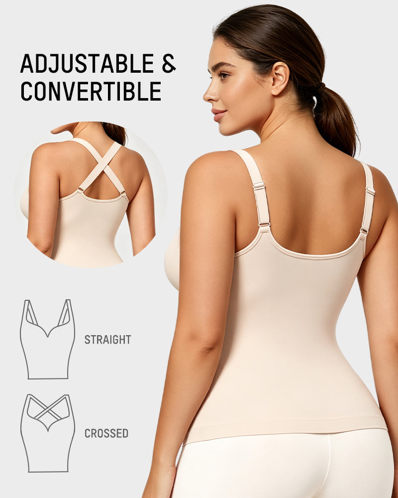 V-Neck Built-In Bra Shaping Cami - FirmaSculpt