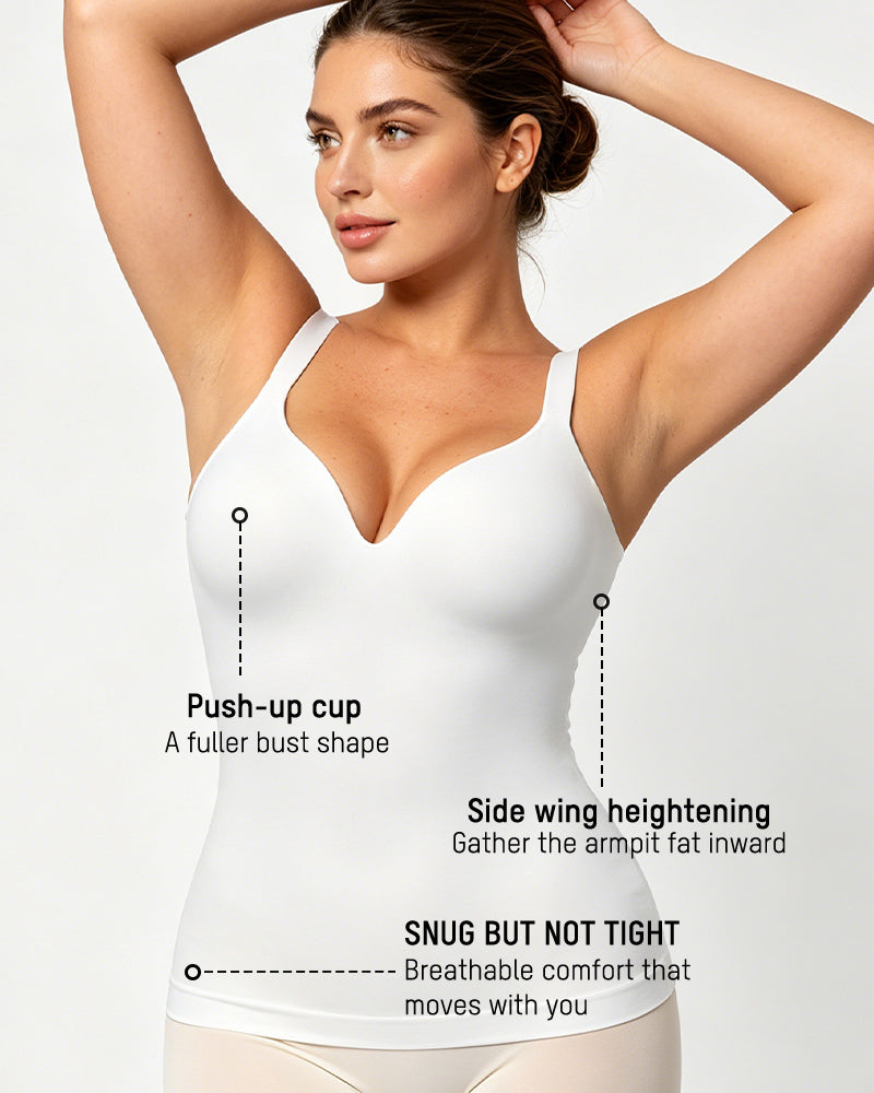 V-Neck Built-In Bra Shaping Cami - FirmaSculpt