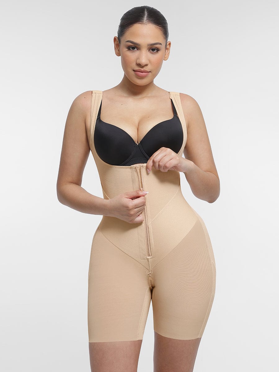 Post Surgery Full Body Shapewear with U-Shaped Chest Support and Waist Control - FirmaActive
