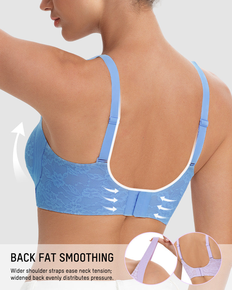 Wireless Lace Full Coverage Minimizer Bra - FirmaSmooth