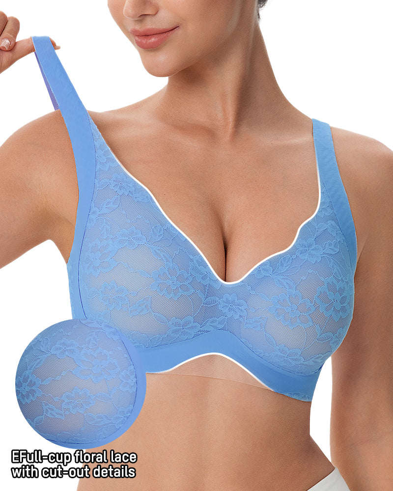 Wireless Lace Full Coverage Minimizer Bra - FirmaSmooth