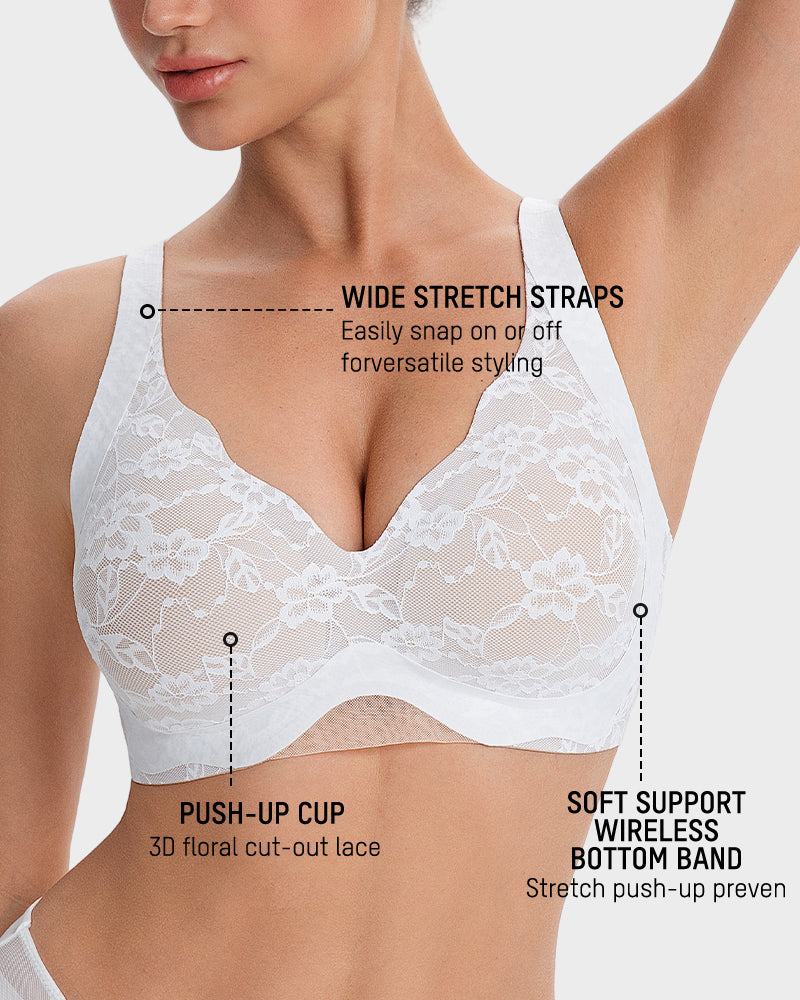 Wireless Lace Full Coverage Minimizer Bra - FirmaSmooth