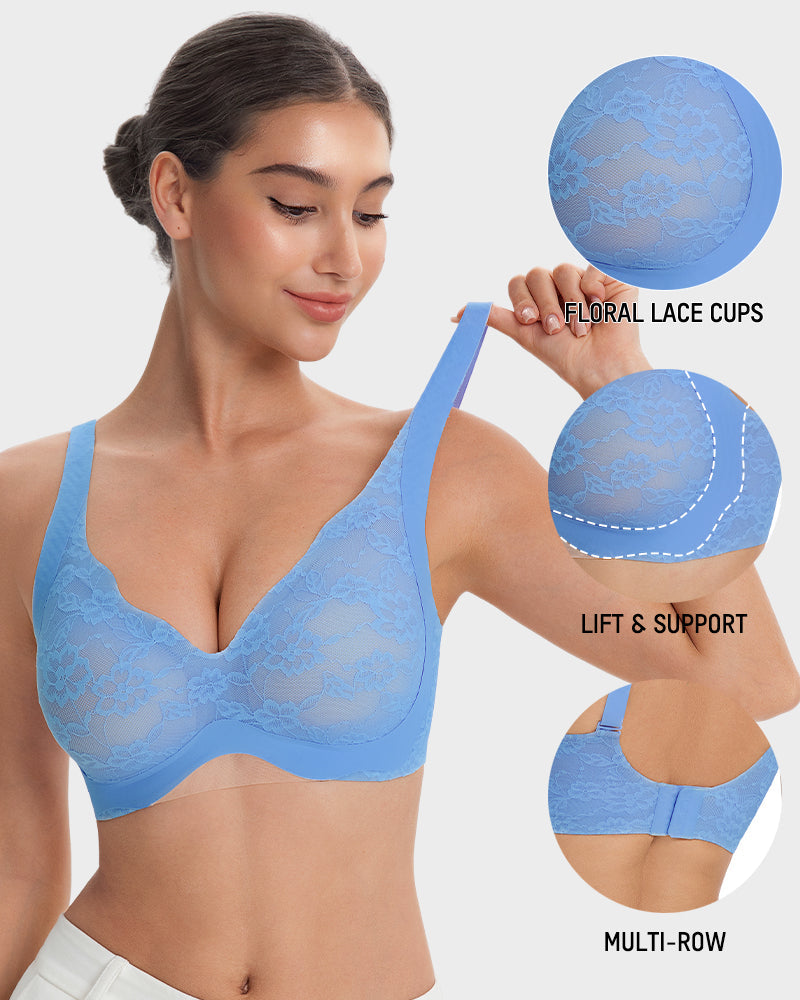 Wireless Lace Full Coverage Minimizer Bra - FirmaSmooth